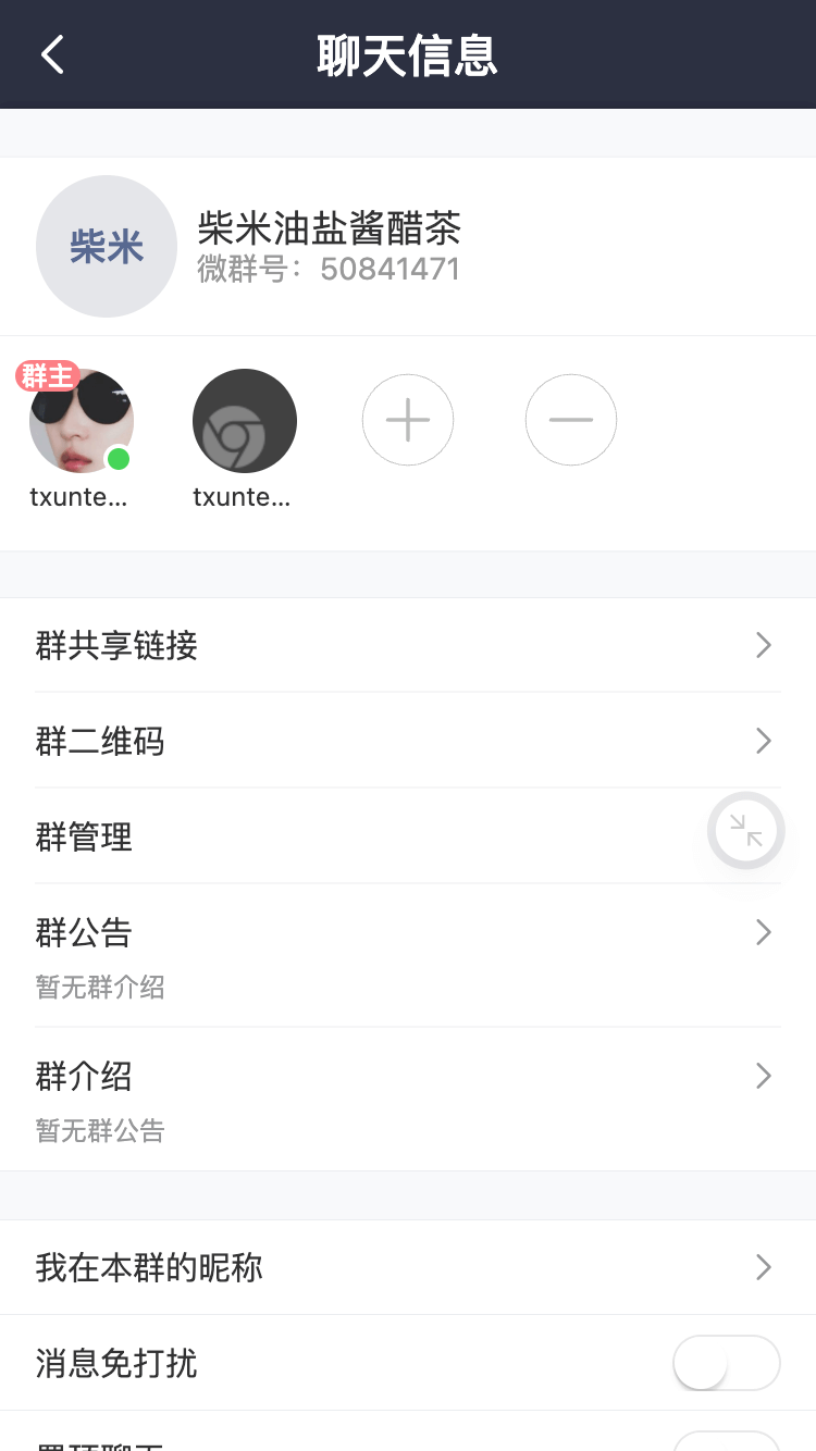 群聊天信息